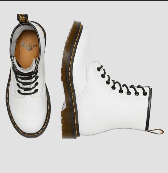 Dr. Martens Shoes - Dr. Martens 11821 1460 White & Black 8-Eye Boots Size: US 7 Ladies EU 38